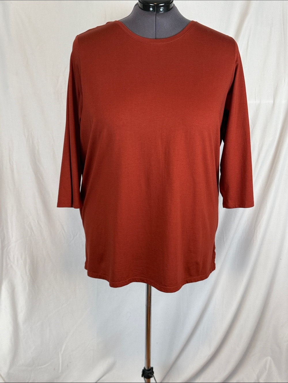 Women's Lands' End Brick Red 3/4 Length Sleeve Shirt 2XL